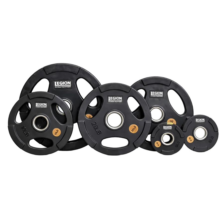 Legion 255lb Olympic Rubber Grip Plate Set